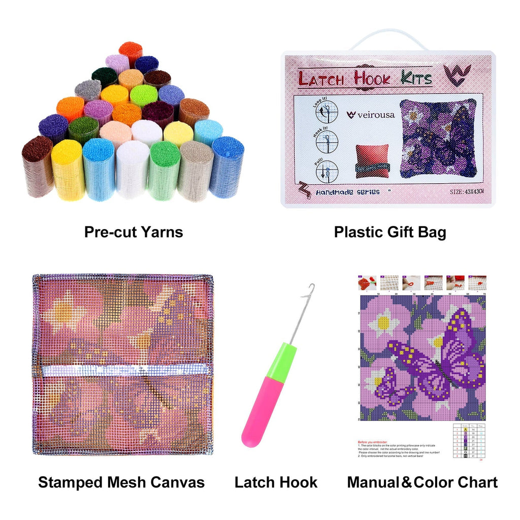 Unicorn Princess Latch Hook Pillow Kit