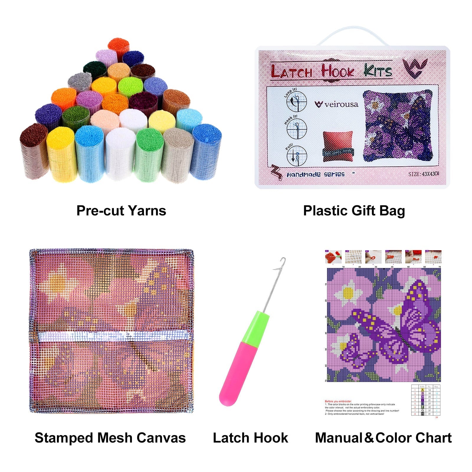 Moonlight Owl Latch Hook Pillow Kit