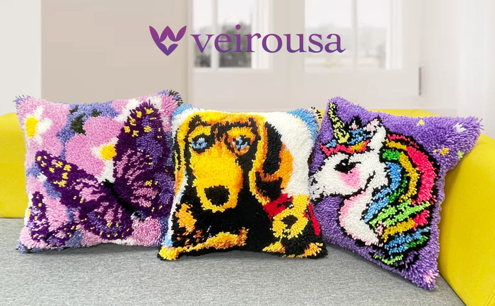 Maltese Puppy Latch Hook Pillow Kit