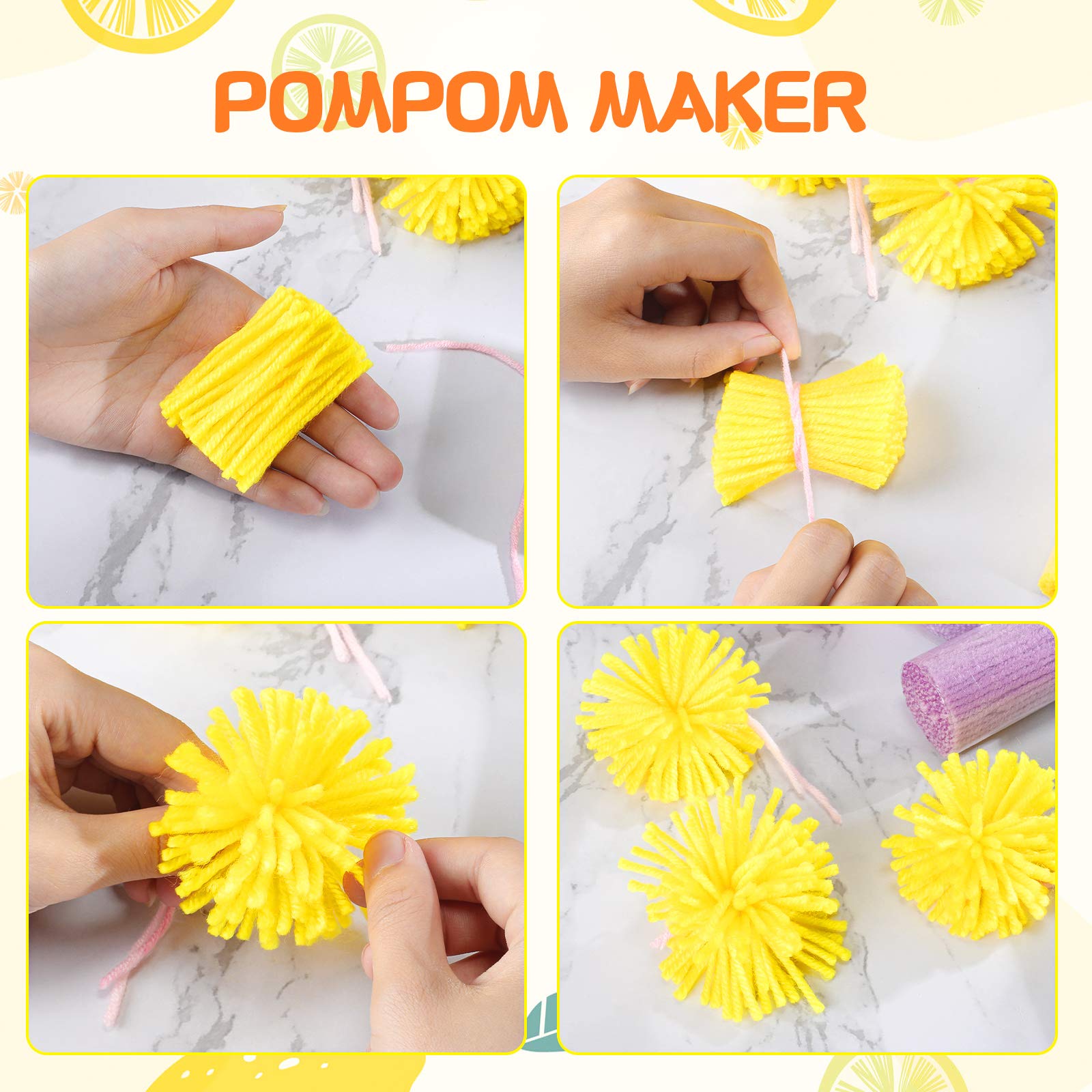 15 Colors 4-Ply Pre-cut Yarn for Latch Hook DIY Craft Projects