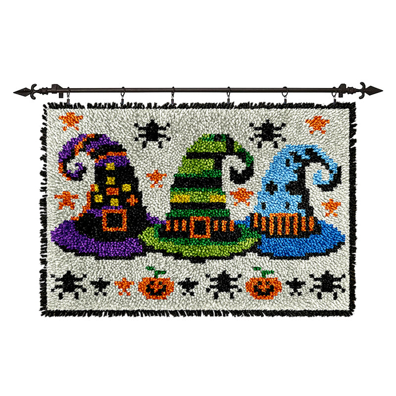 Witch's Hats Halloween Latch Hook Rug Kit