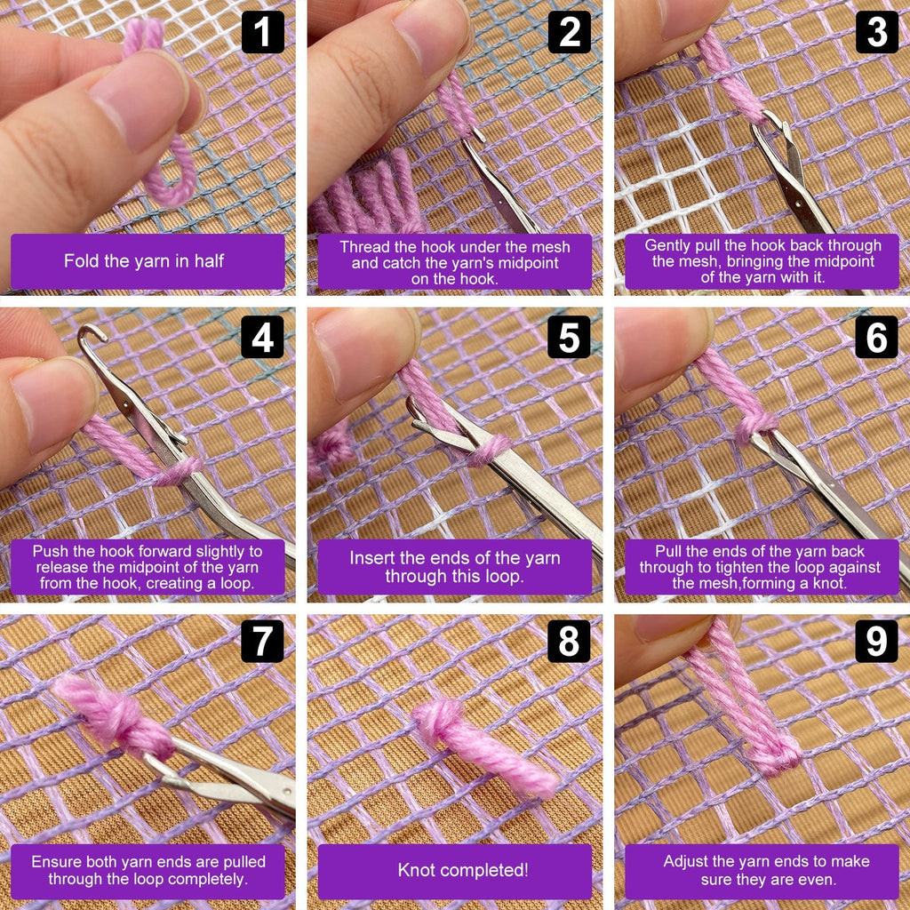 Unicorn Princess Latch Hook Pillow Kit