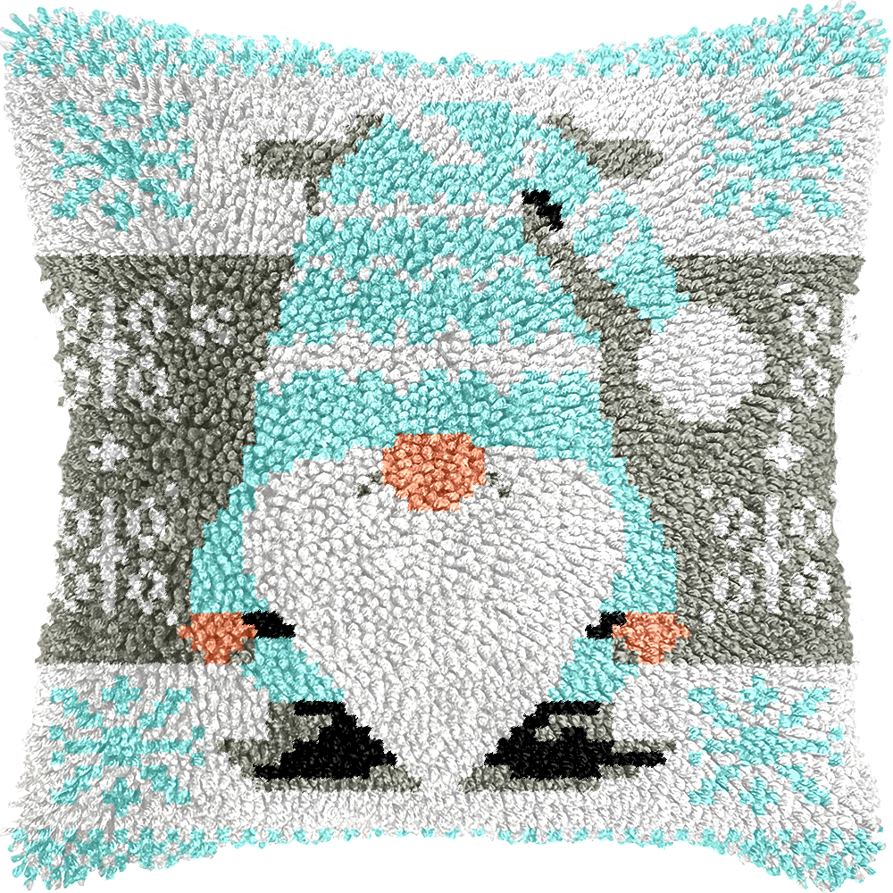 Christmas Gnomes Latch Hook Pillow Kit