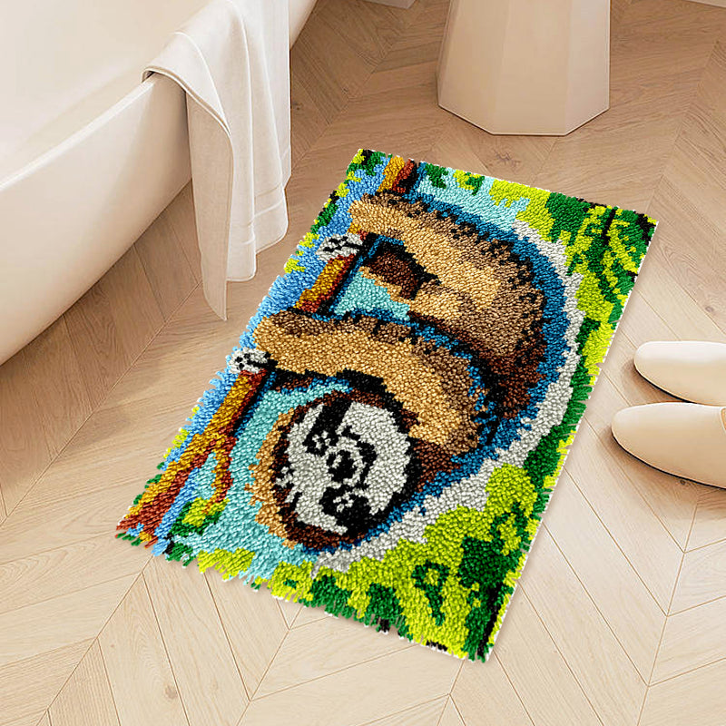 Hanging Sloth Latch Hook Rug Kit