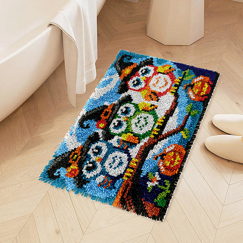 Owl Witches Halloween Latch Hook Rug Kit