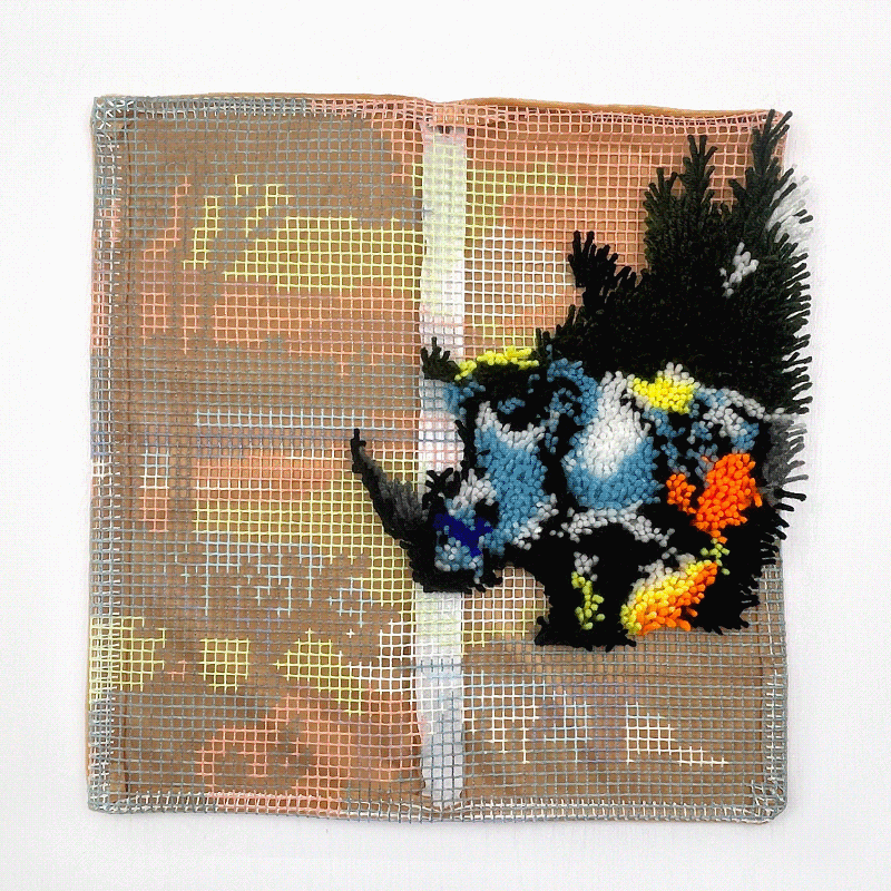 African Rhinos Latch Hook Pillow Kit