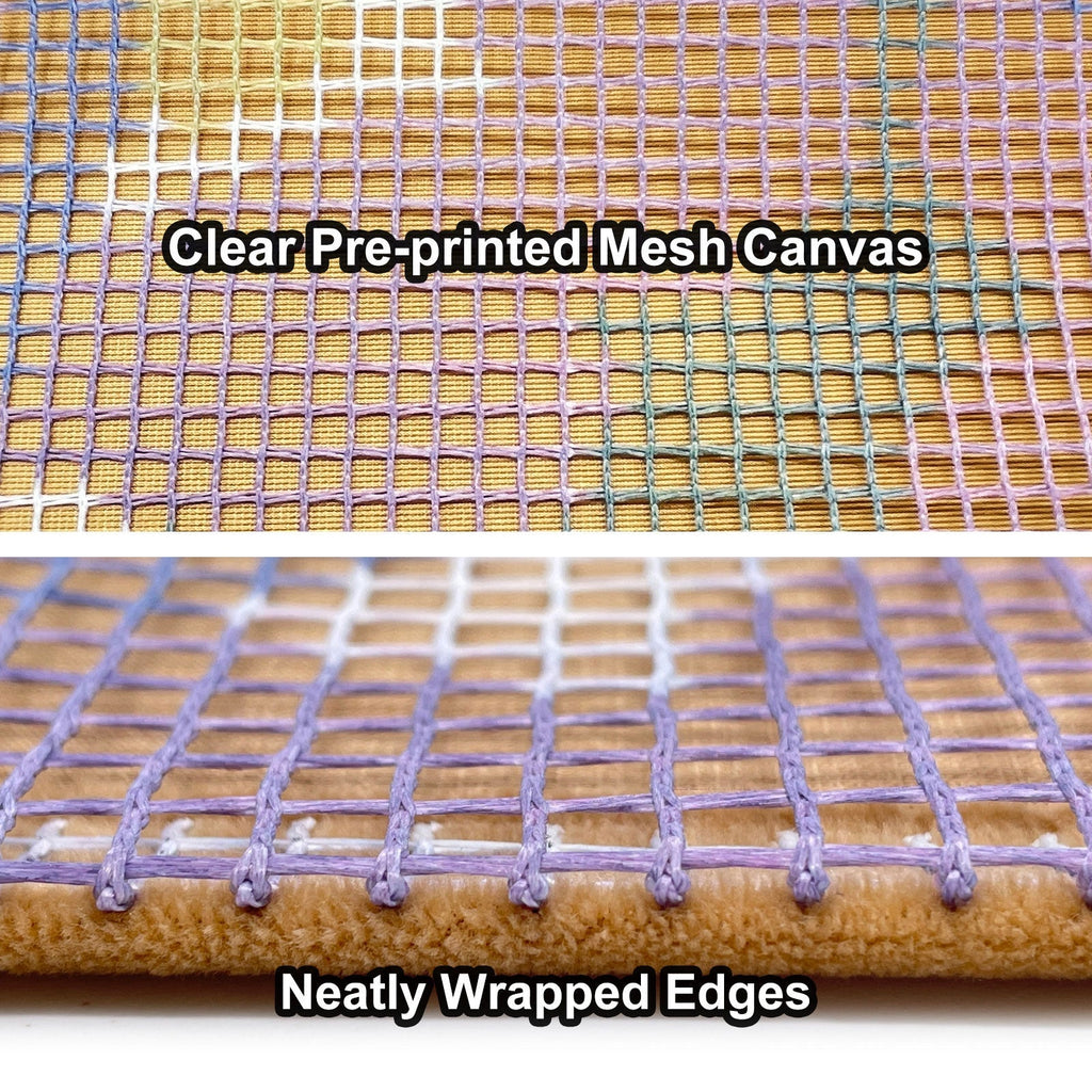 Cool Orange Cat Latch Hook Pillow Kit