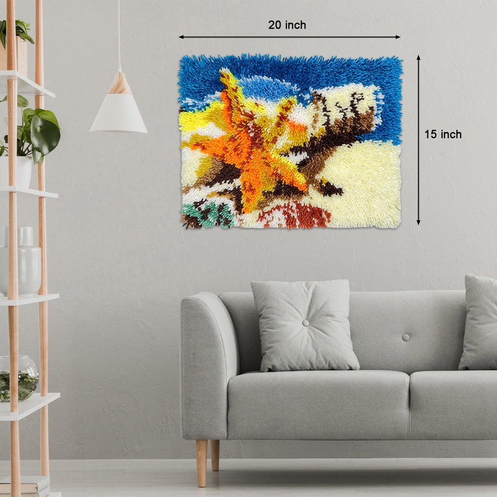 Shells on the Beach Latch Hook Rug Kit