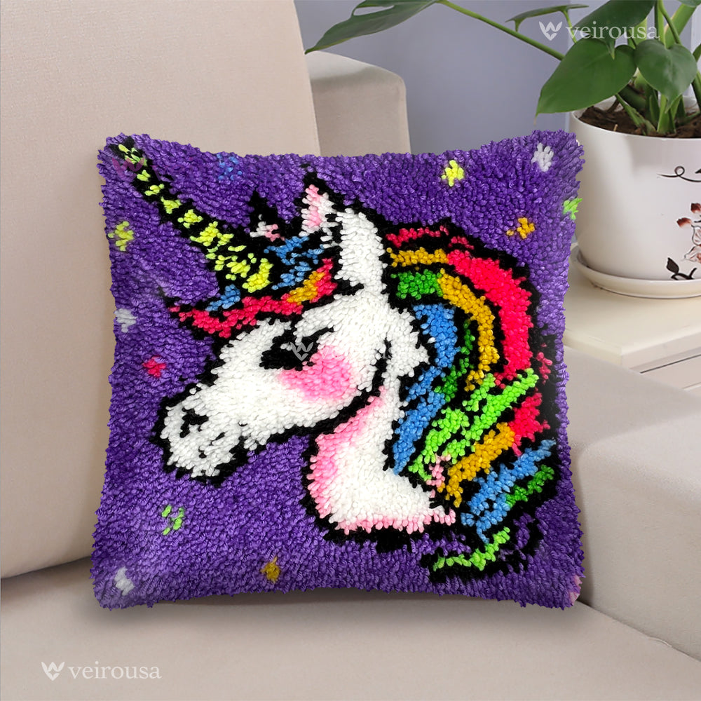 Unicorn Prince Latch Hook Pillow Kit