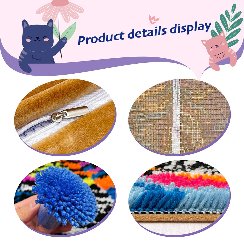 Border Collie Puppy Latch Hook Pillow Kit