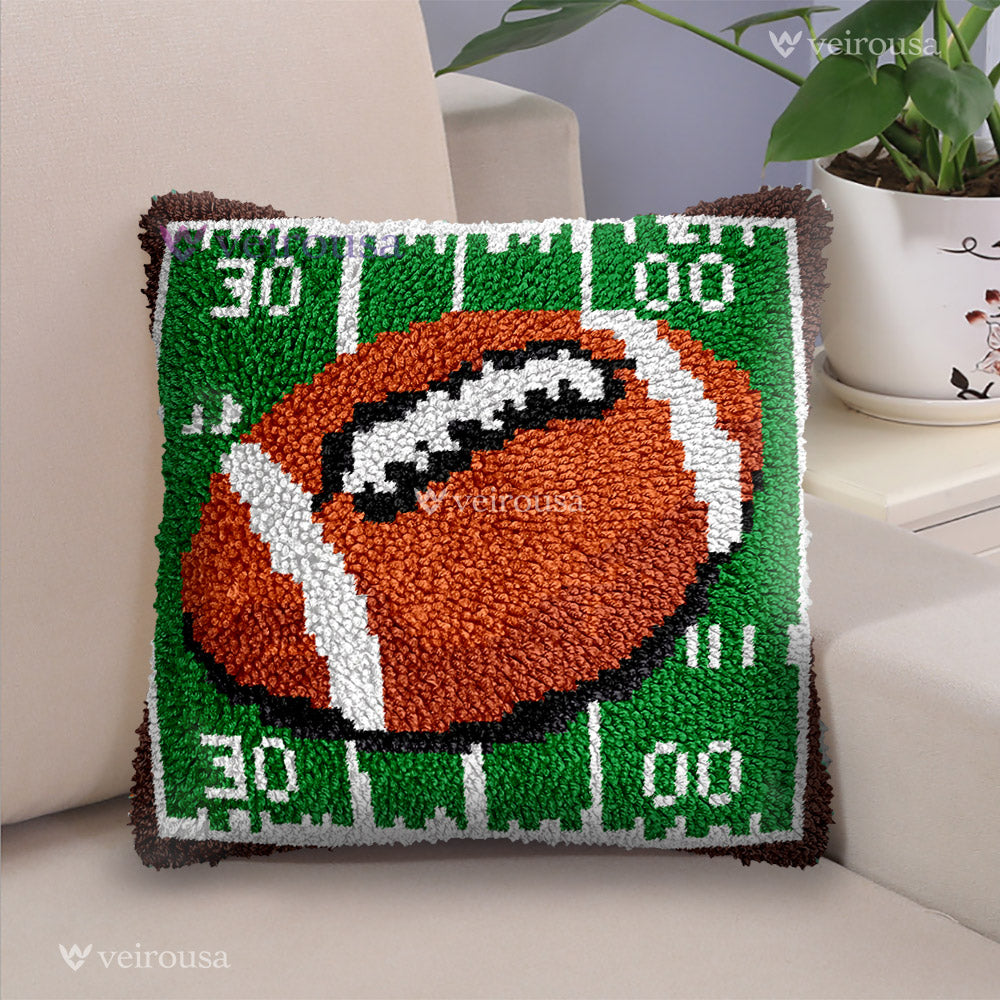 Veirousa American Football Latch Hook Pillow Kit
