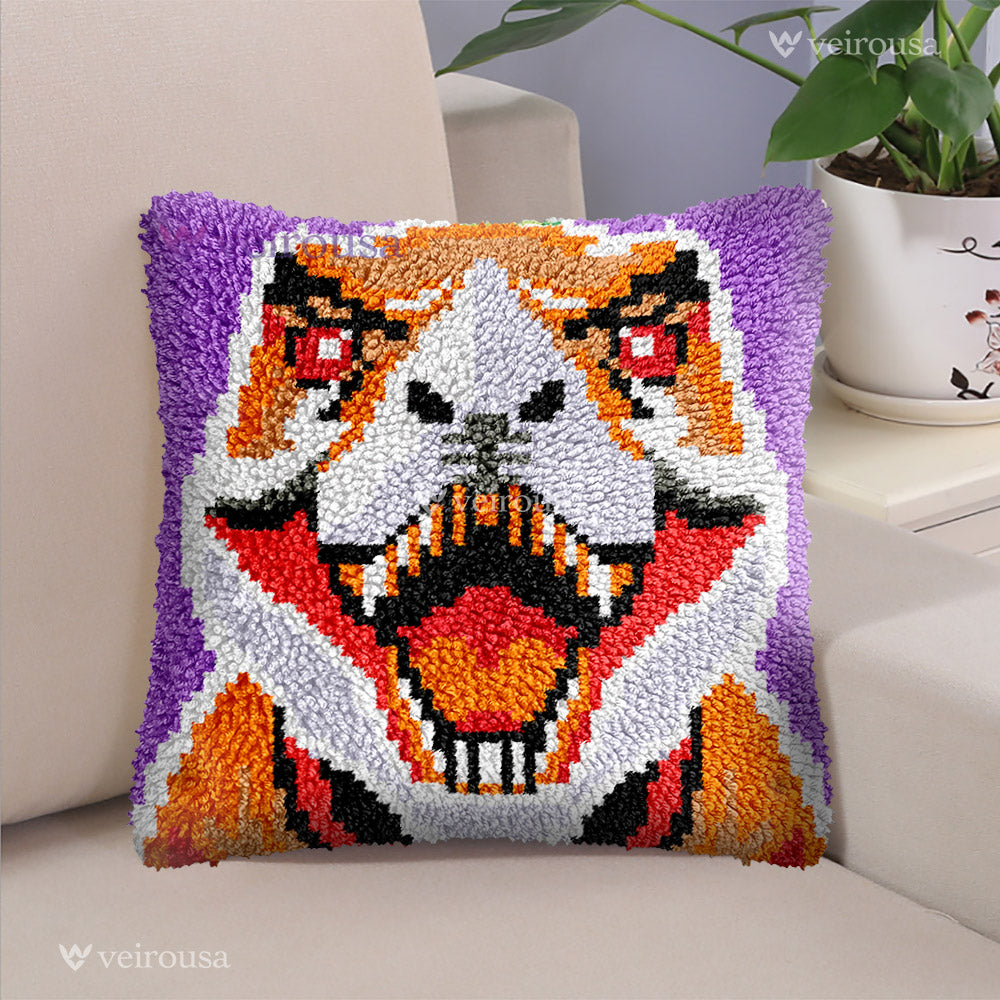 Veirousa Angry T-Rex Latch Hook Pillow Kit