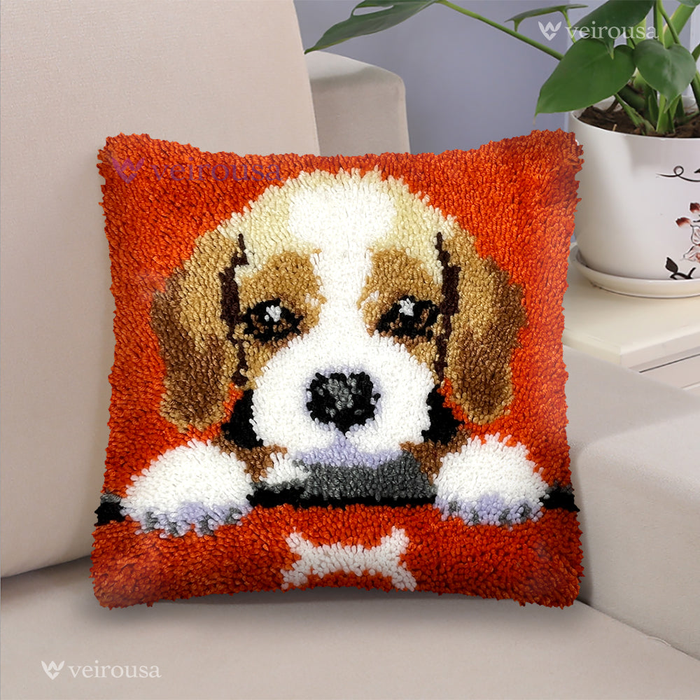 Veirousa Beagle Puppy Latch Hook Pillow Kit